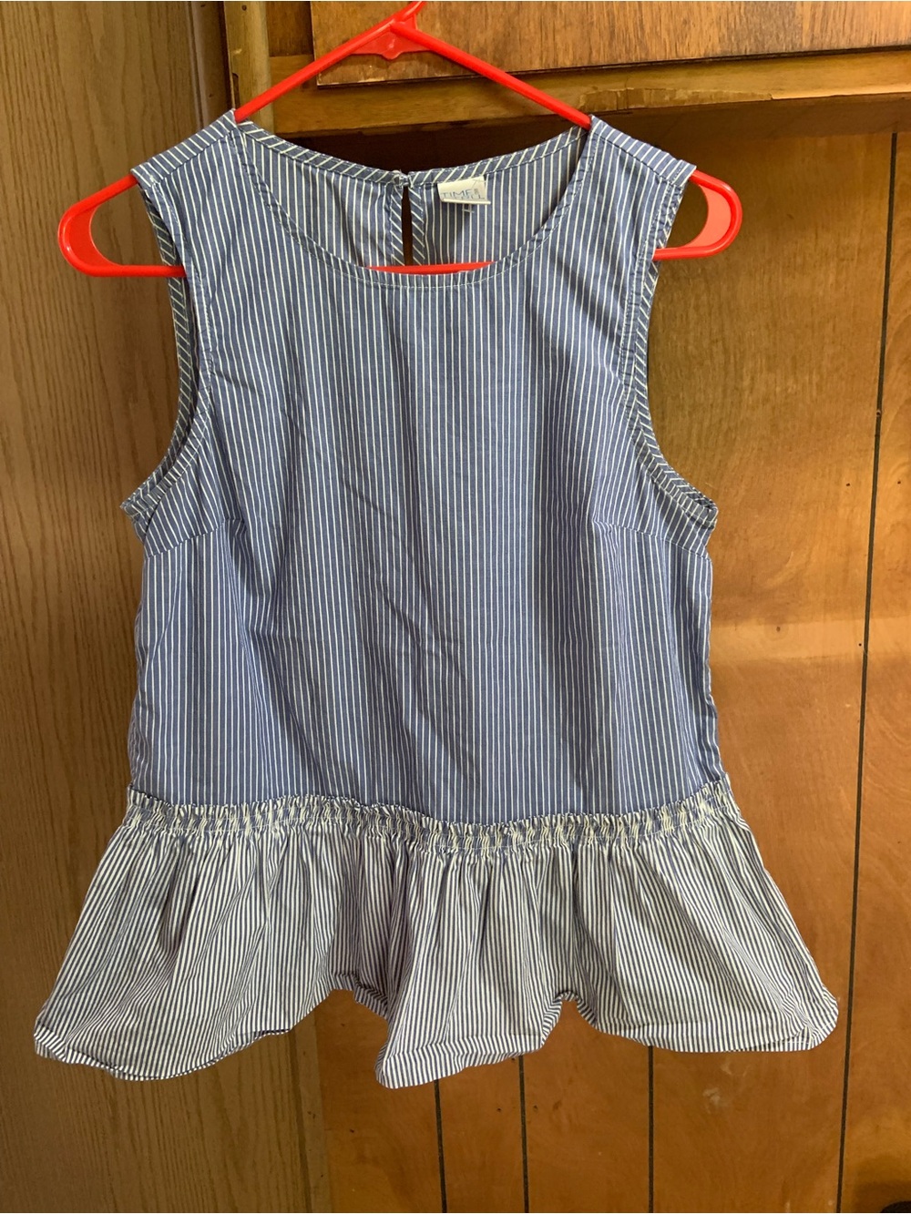 Time and Tru Blue & White Striped Tank